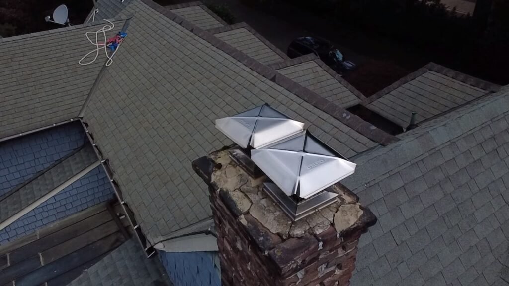 Chimney masonry and crown detail view